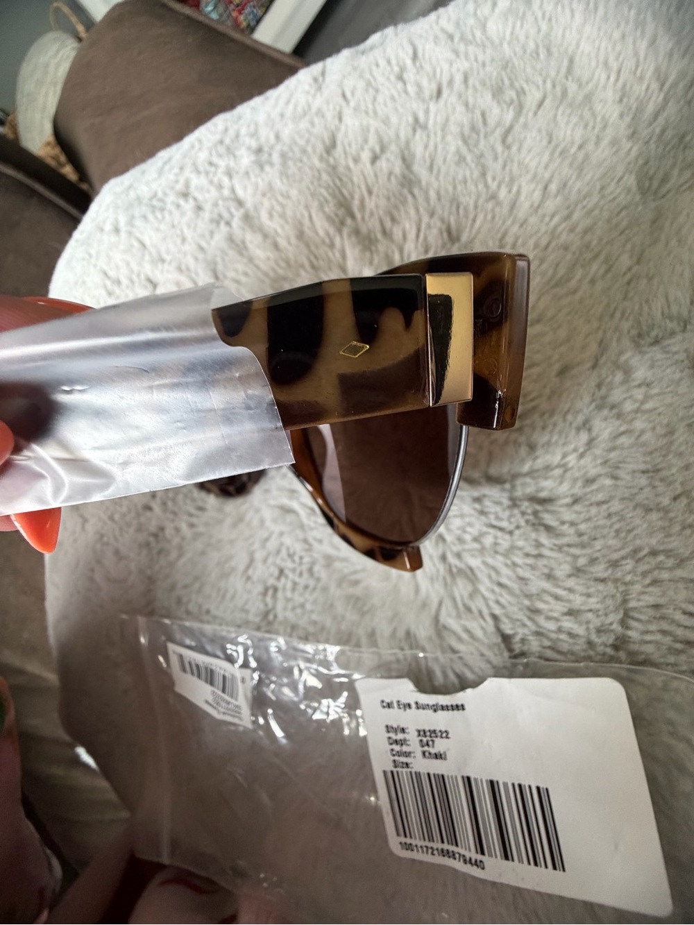 Fossil Full Rim Cat Eye Non-Polarized Sunglasses (Uv 400) Brown Lens Fw197-Khaki - Picture 4 of 8